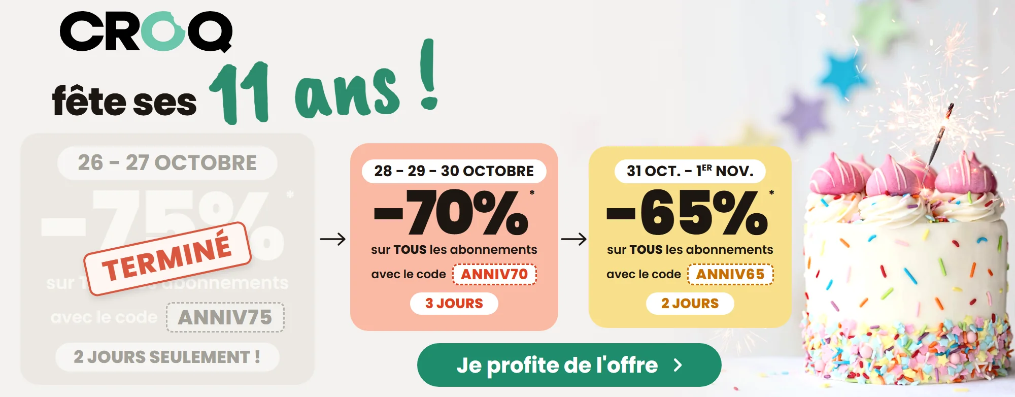 Bannière anniversaire 11 ans 28-30 oct