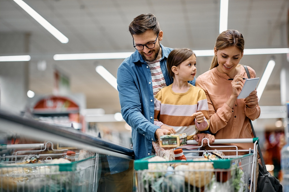 Famille fait ses courses
