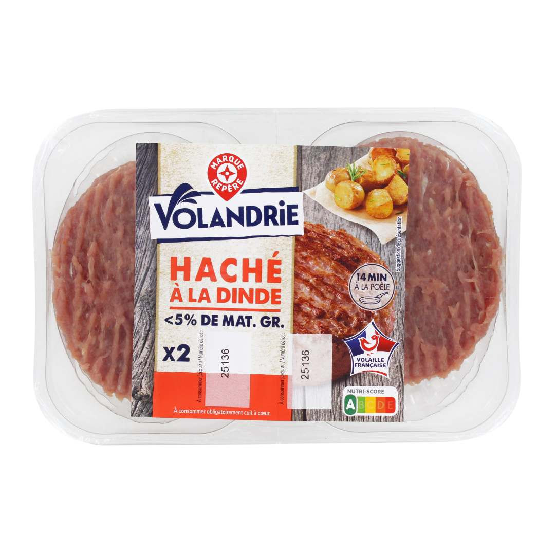 VOLANDRIE Haché à la dinde x2 240 g — Alerte Rappel : risque Salmonelle