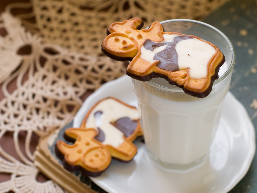 verre de lait et cookie