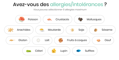 Déclaration des allergies et intolérances alimentaires