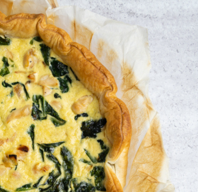 Recette de quiche au poulet au curry et coco 