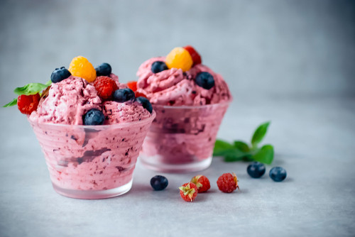 Recette de glace au Skyr et framboises