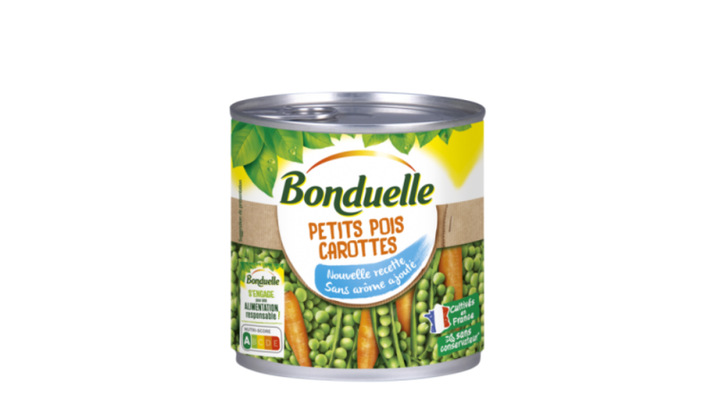 petits pois et carottes, appertisés, égouttés