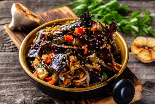 Recette de salade d’aubergines confites
