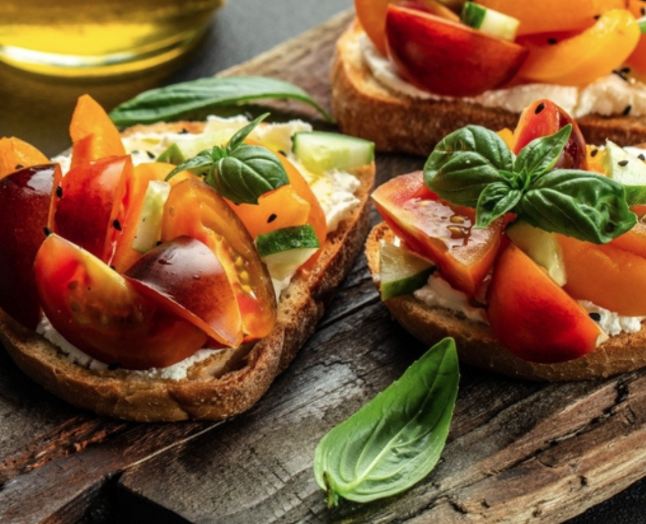 Recette de toast fêta-pêche