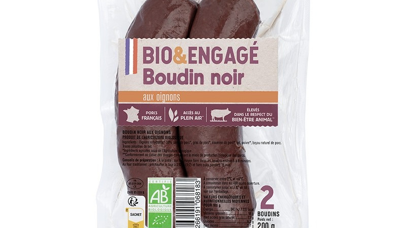 ALERTE RAPPEL — Boudin noir aux oignons x2 200 g (La Vie Claire) — Risque de corps étrangers métalliques