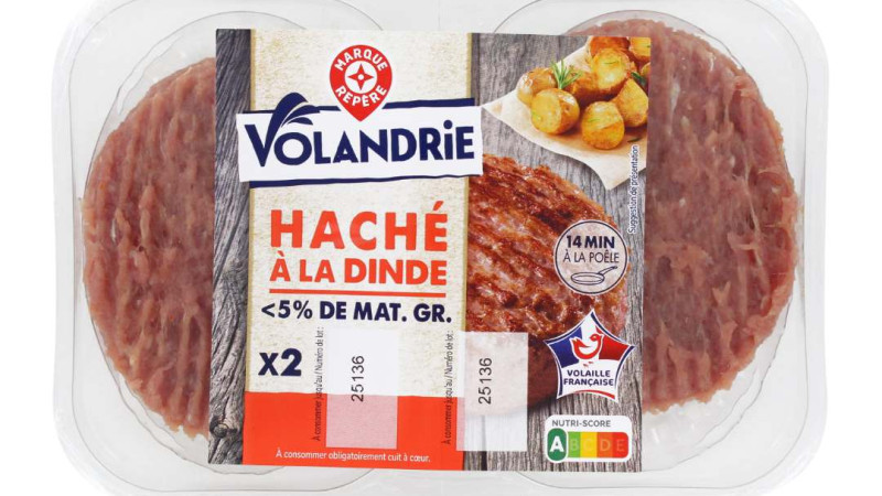 VOLANDRIE Haché à la dinde x2 240 g — Alerte Rappel : risque Salmonelle