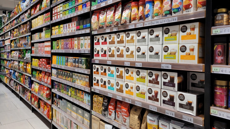 café au supermarché