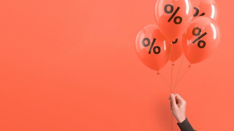 ballons avec pourcentage dessus