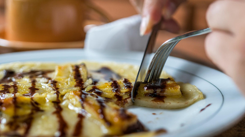 Omelette choco-banane