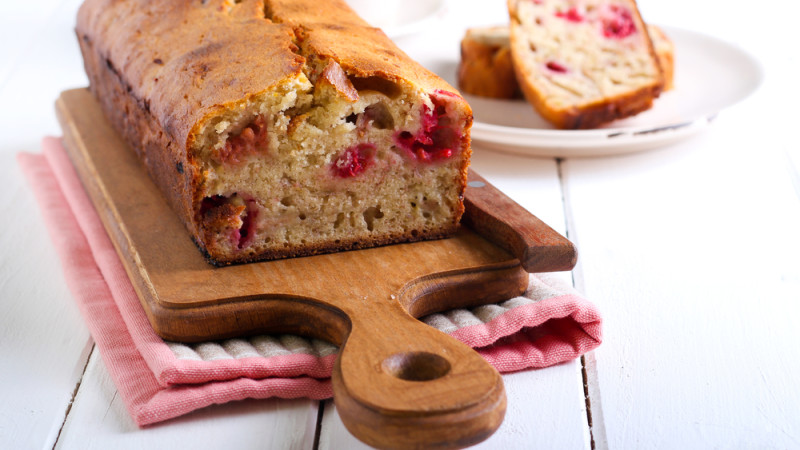 Banana bread aux framboises