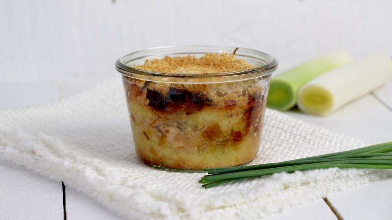 Parmentier de saumon aux poireaux