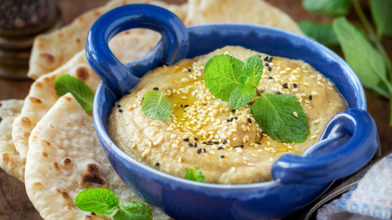 Houmous à la menthe