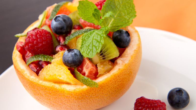 Salade de fruits et amandes