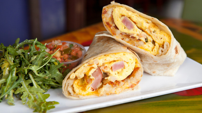 Wrap omelette jambon