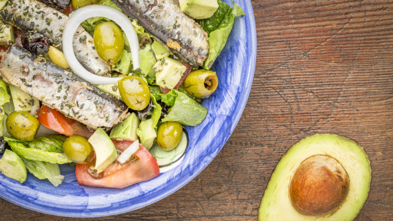 Salade sardines tomates avocat