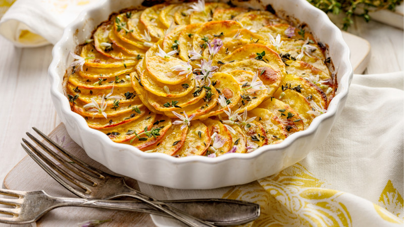 Gratin de Pommes de Terre et Oignons Caramélisés