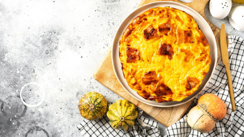 Omelette courge et bacon