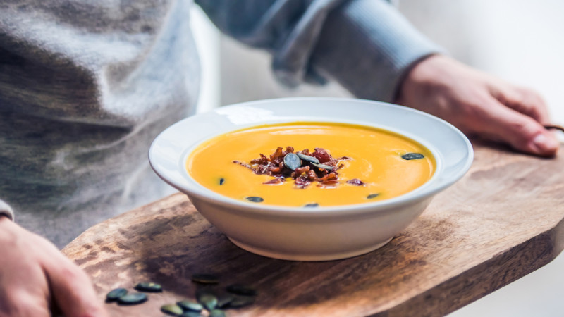 Soupe aux 4 légumes et bacon