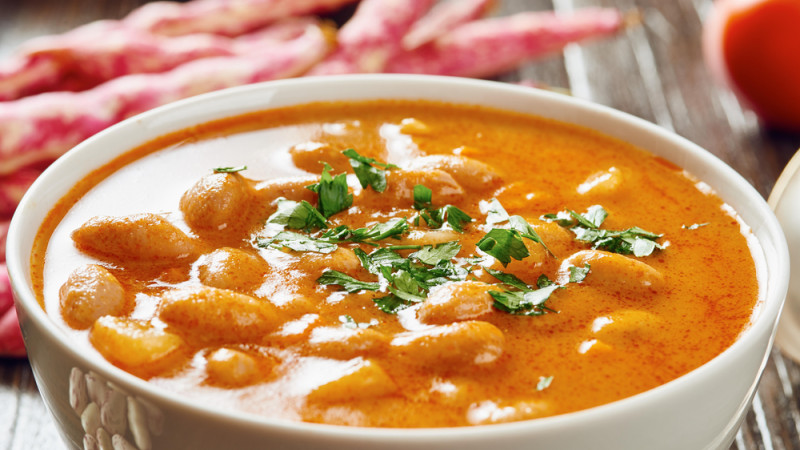 Soupe aux flageolets et au curry