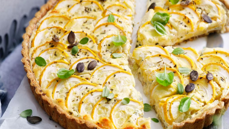 Recette de tarte à la courgette jaune 