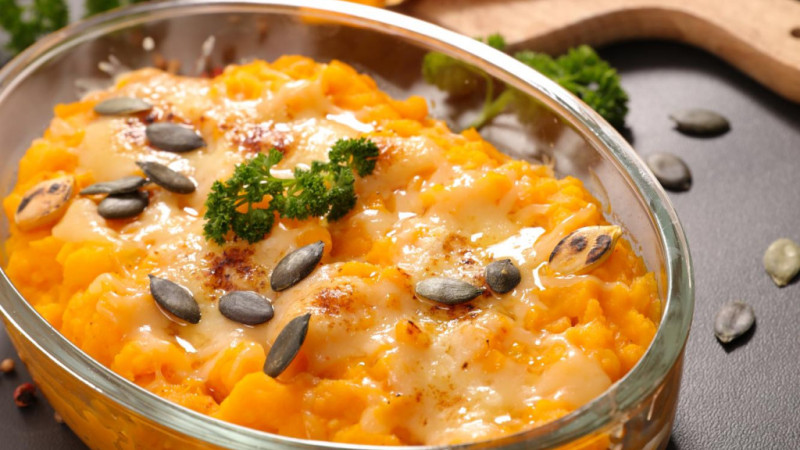 Gratin de butternut aux noix