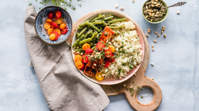 Salmon and quinoa dish
