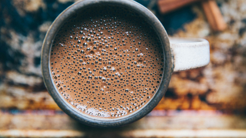Hot chocolate in a mug