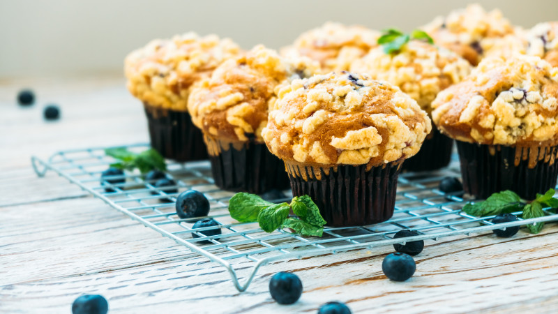 Un muffin aux bleuets