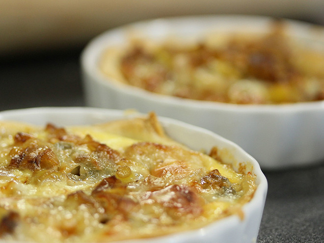 Tartelettes poieau-gorgonzola