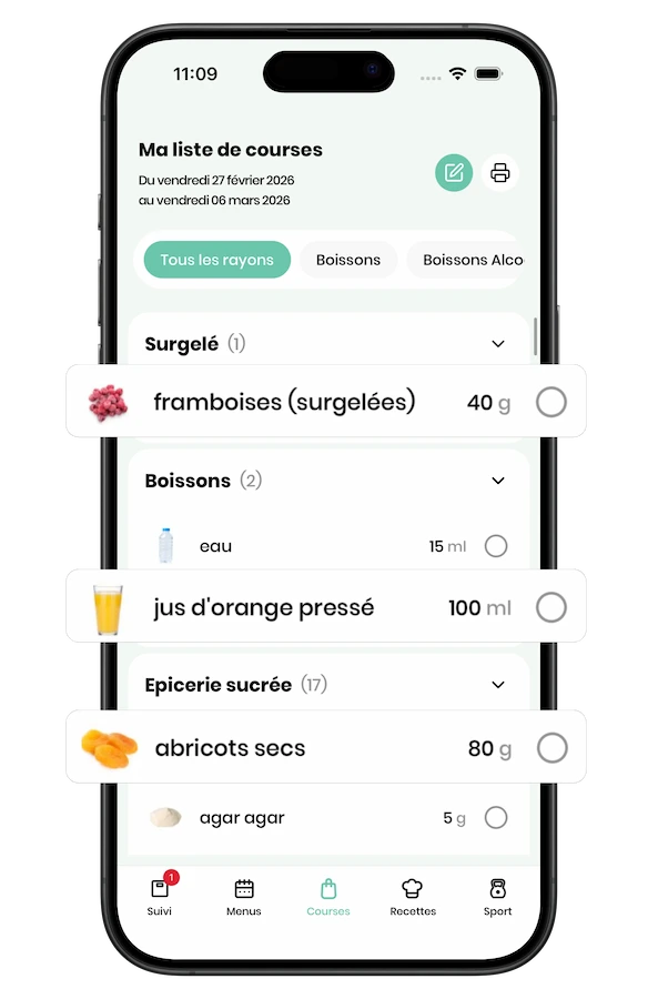 Liste de courses CROQ