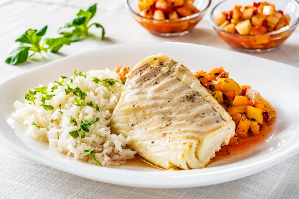 recette minceur, Filet de colin riz complet