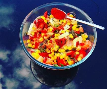 Salade saumon, maïs et pomme