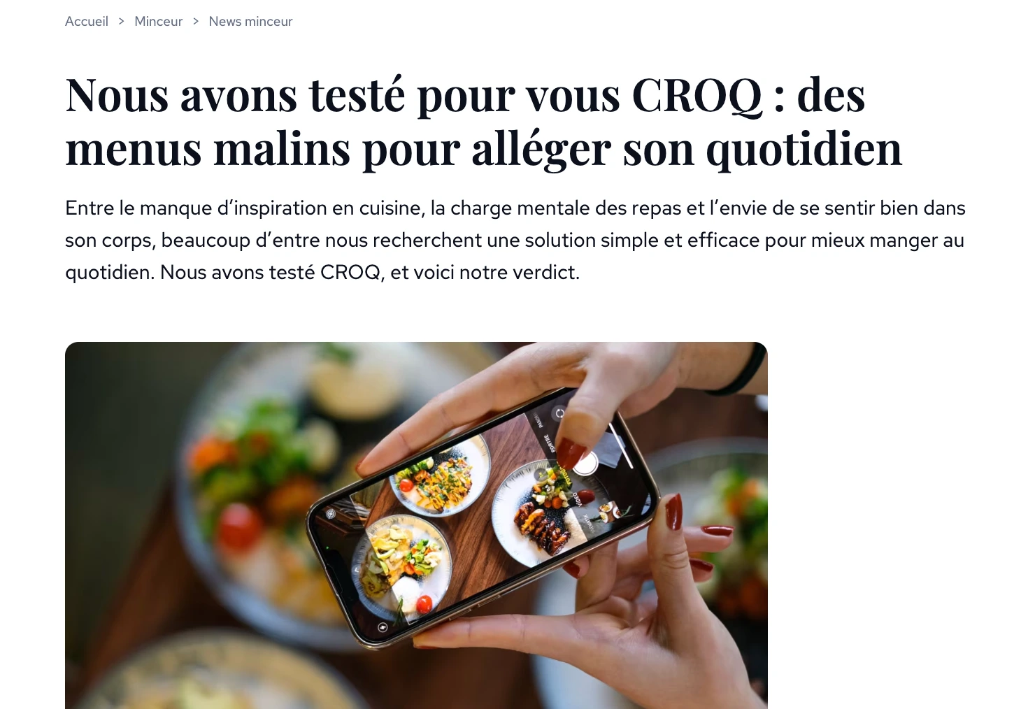 Article CROQ sur Télé Loisirs